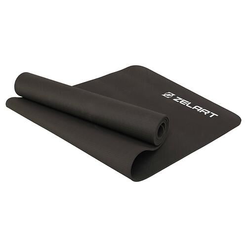 Килимок для йоги та фітнесу Record FI-7673 TPE 183х61х0,8 см Чорний (31493095)