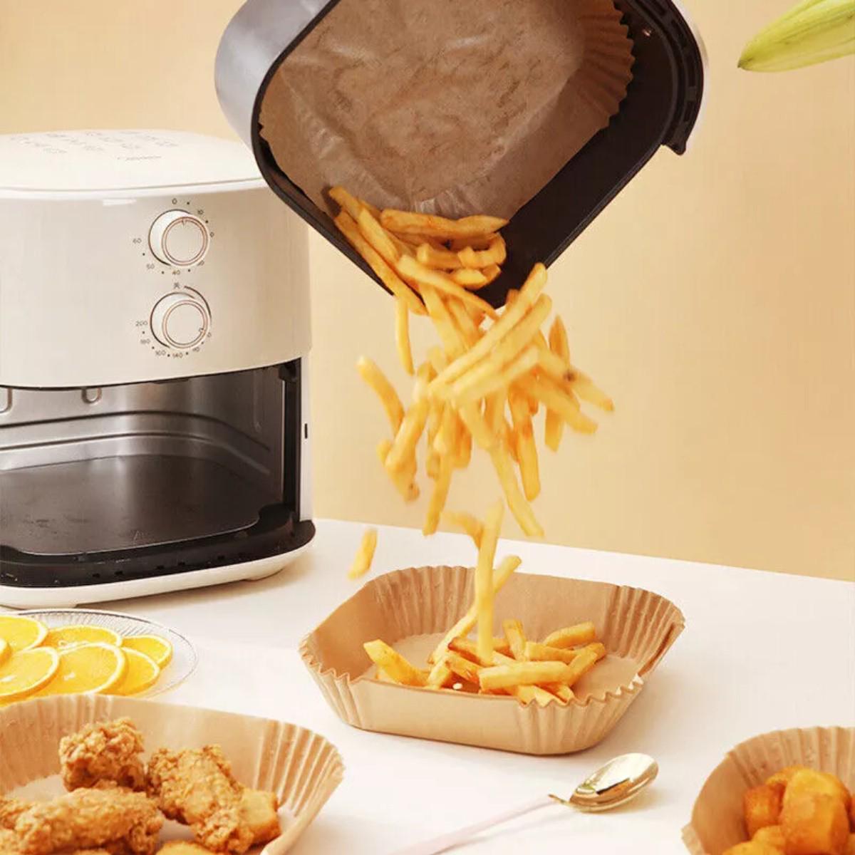 Набір пергаментних форм для аерогрилю та мультипечі Kraft квадратні 100 шт. 16х4,5/20х4,5 см - фото 3