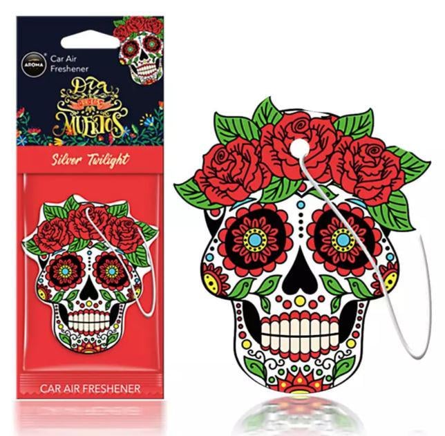 Освіжувач сухий у формі листка Aroma Dia De Los Muertos Silver Tatoo 83118 (450360)