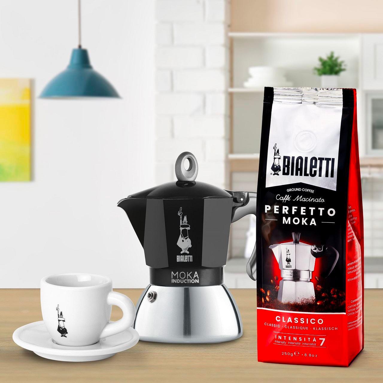 Гейзерная кофеварка Bialetti Moka Induction на 2 чашки 150 мл для индукционной плиты Черный (0006932) - фото 4