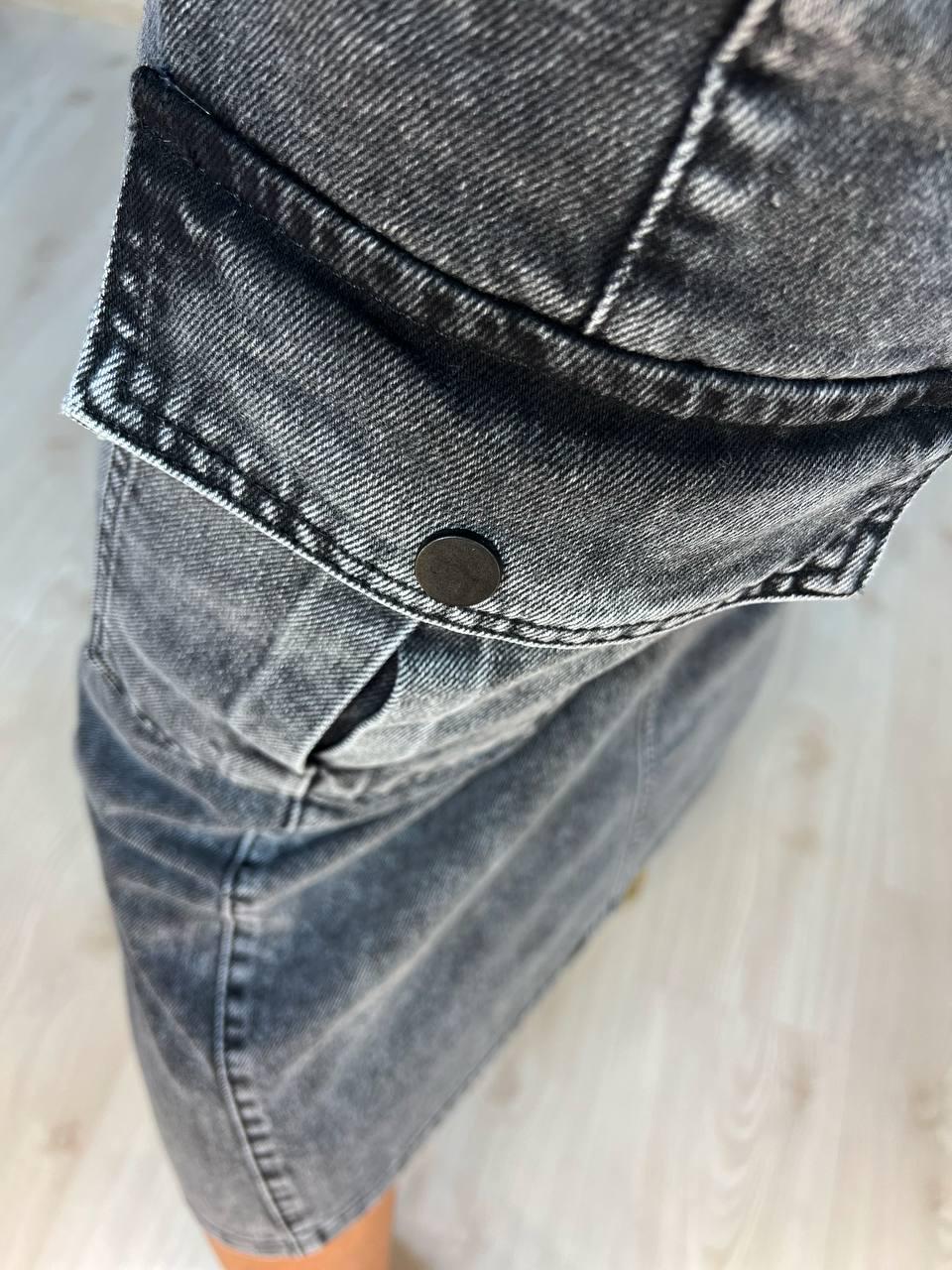 Юбка женская Zeo Basic 3580 джинсовая карманы по бокам разрез впереди длинная р. 36 Серый (1160) - фото 2 Юбка женская Zeo Basic 3580 джинсовая карманы по бокам разрез впереди длинная р. 36 Серый (1160) - фото 2