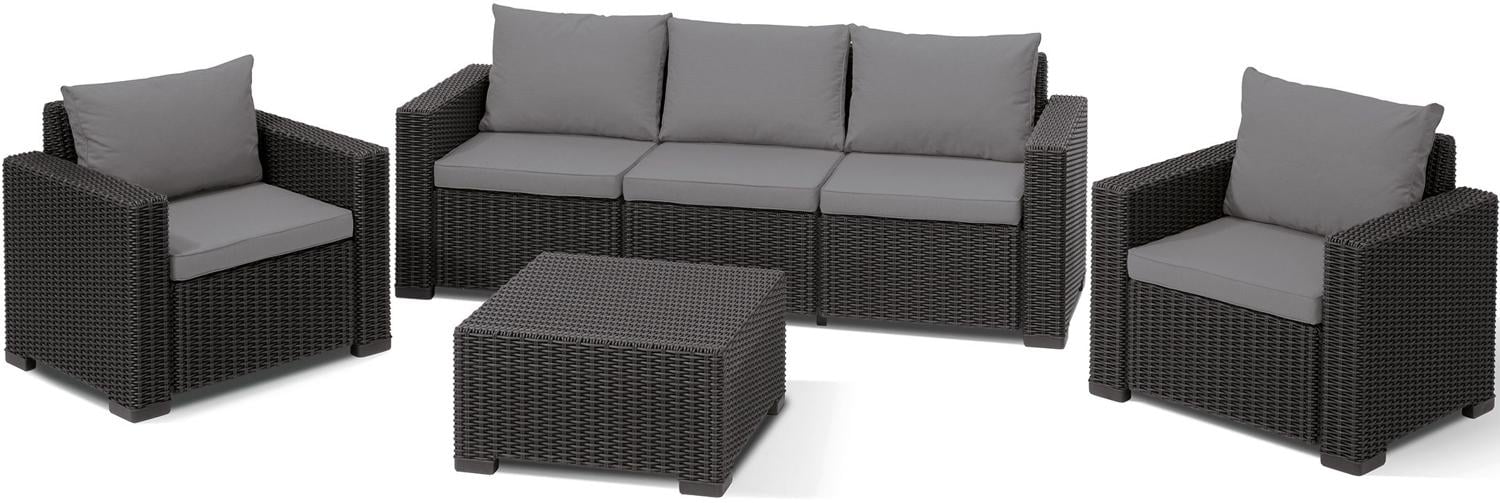 Комплект пластикових садових меблів Keter California 3 seater set Графіт (189440)