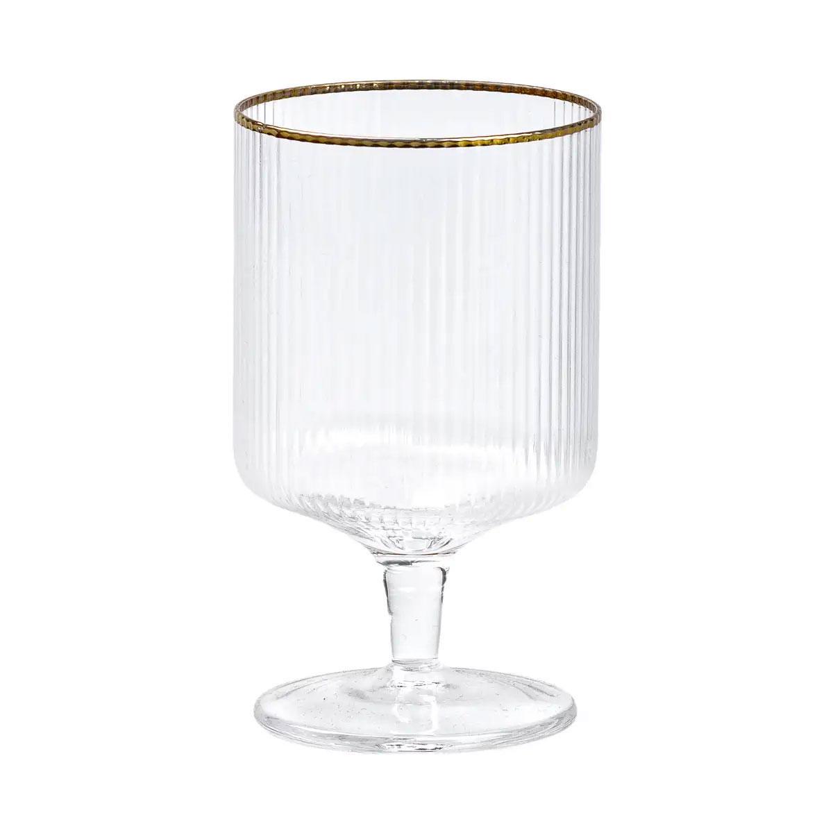 Бокалы с золотой каймой на низкой ножке 6 шт. (3603)