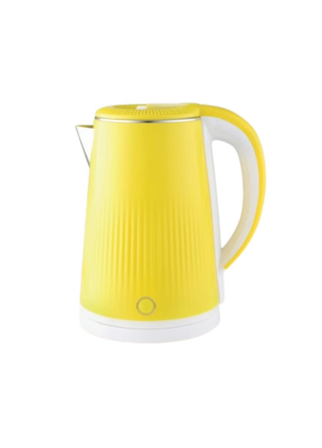 Чайник електричний Stenson Double wall ME-4512 із пластику та нержавіючої сталі 1,8 л 1800 W Жовтий (4512М)