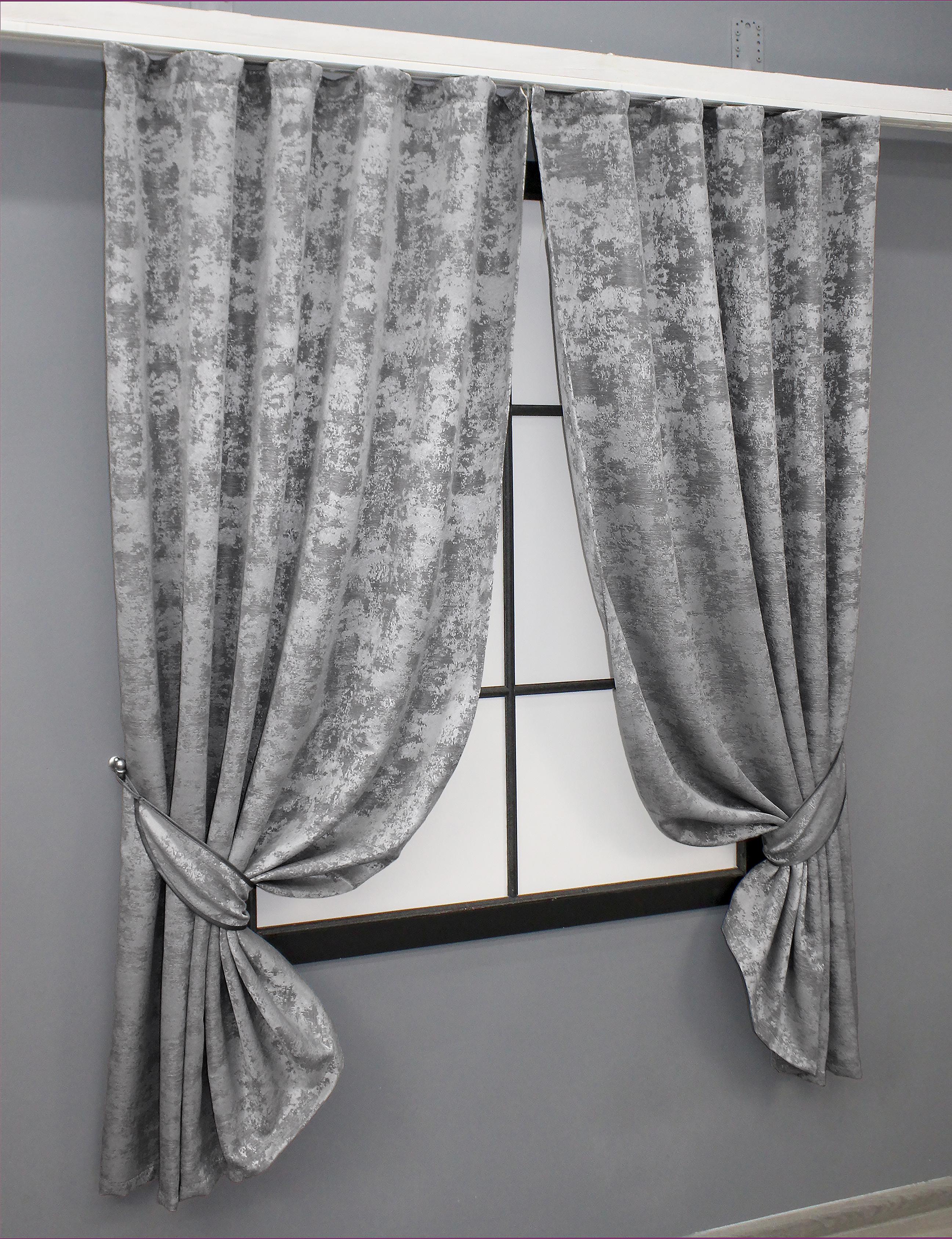 Комплект коротких штор VR-Textil Sultan YL №1668ш жаккард 130х170 см 2 шт. Серый (35-0309) - фото 3 Комплект коротких штор VR-Textil Sultan YL №1668ш жаккард 130х170 см 2 шт. Серый (35-0309) - фото 3