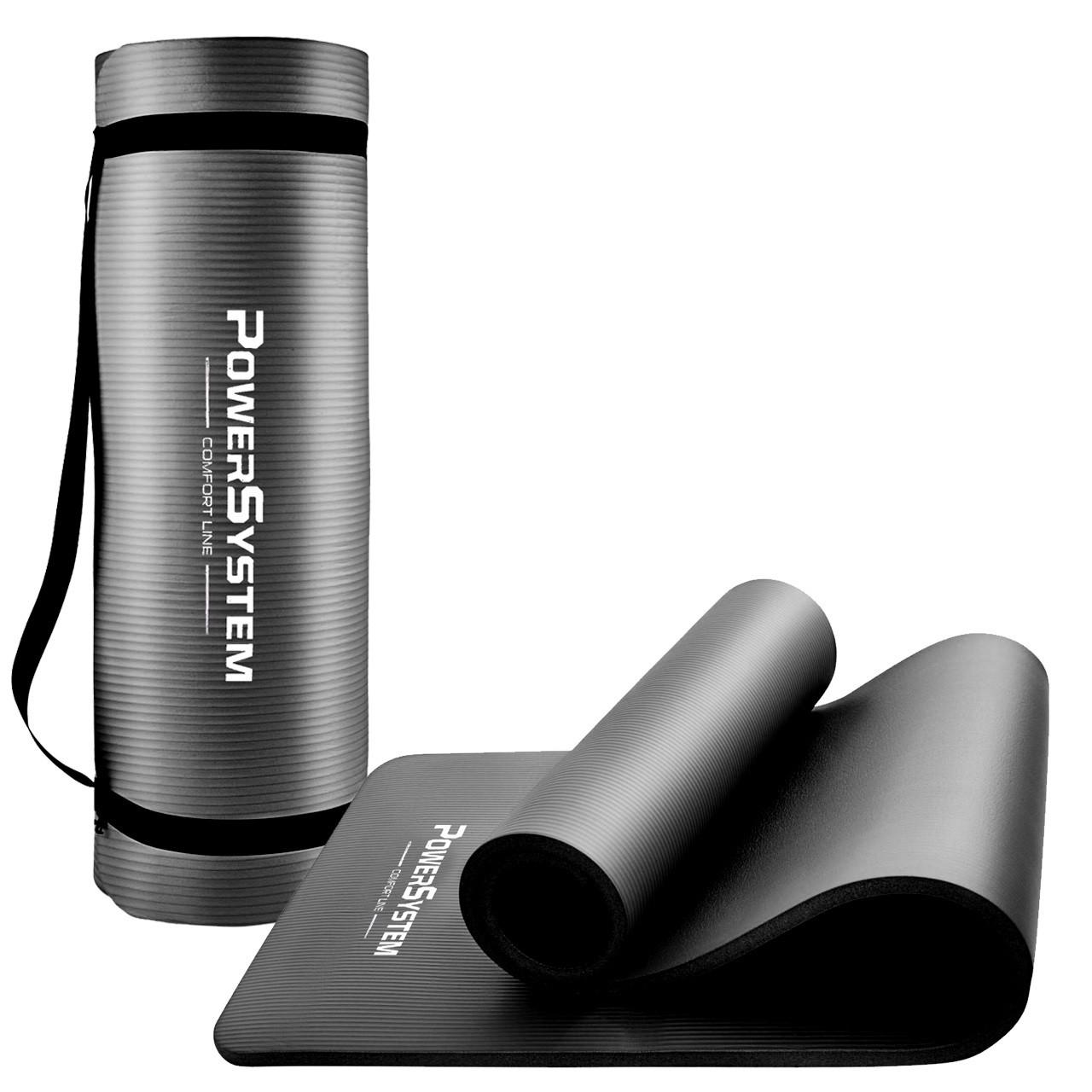 Коврик для йоги и фитнеса Power System PS-4017 NBR Fitness Yoga Mat Plus Black 180х61х1 см (15272635) - фото 3