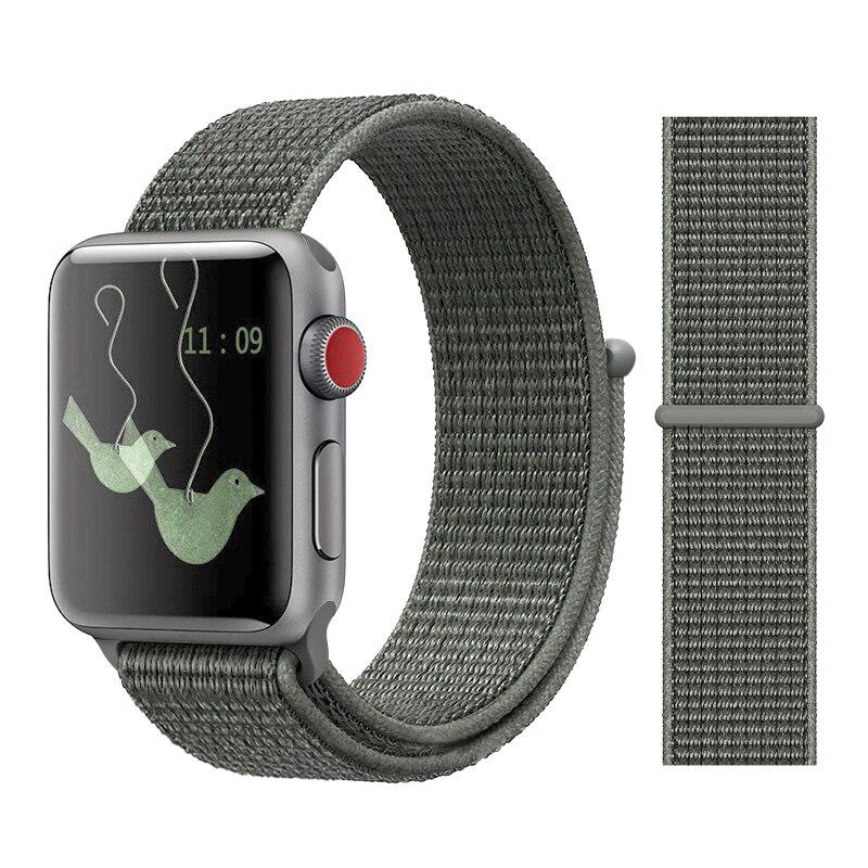 Ремешок нейлоновый Sport Loop Band для Apple Watch 38/40/41 мм Series SE/7/6/5/4/3/2/1 №37 Spruce Fog - фото 2