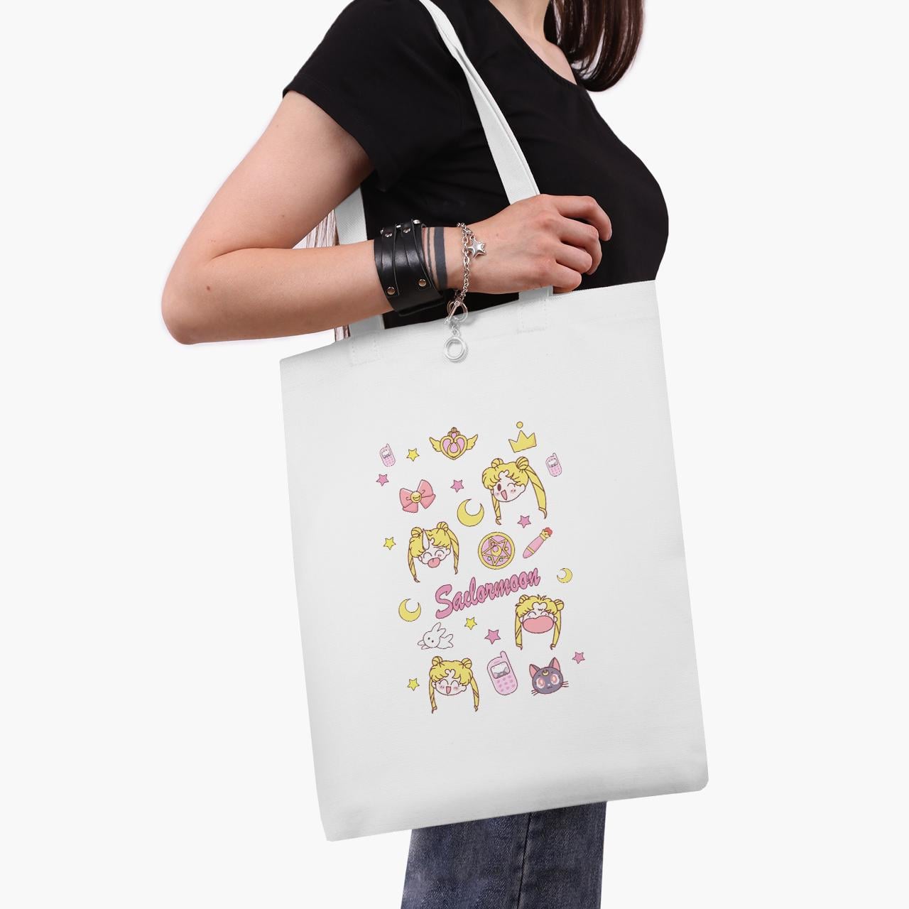 Эко сумка шоппер Sailor Moon 41x35 см Белый (9227-2911-WT1)
