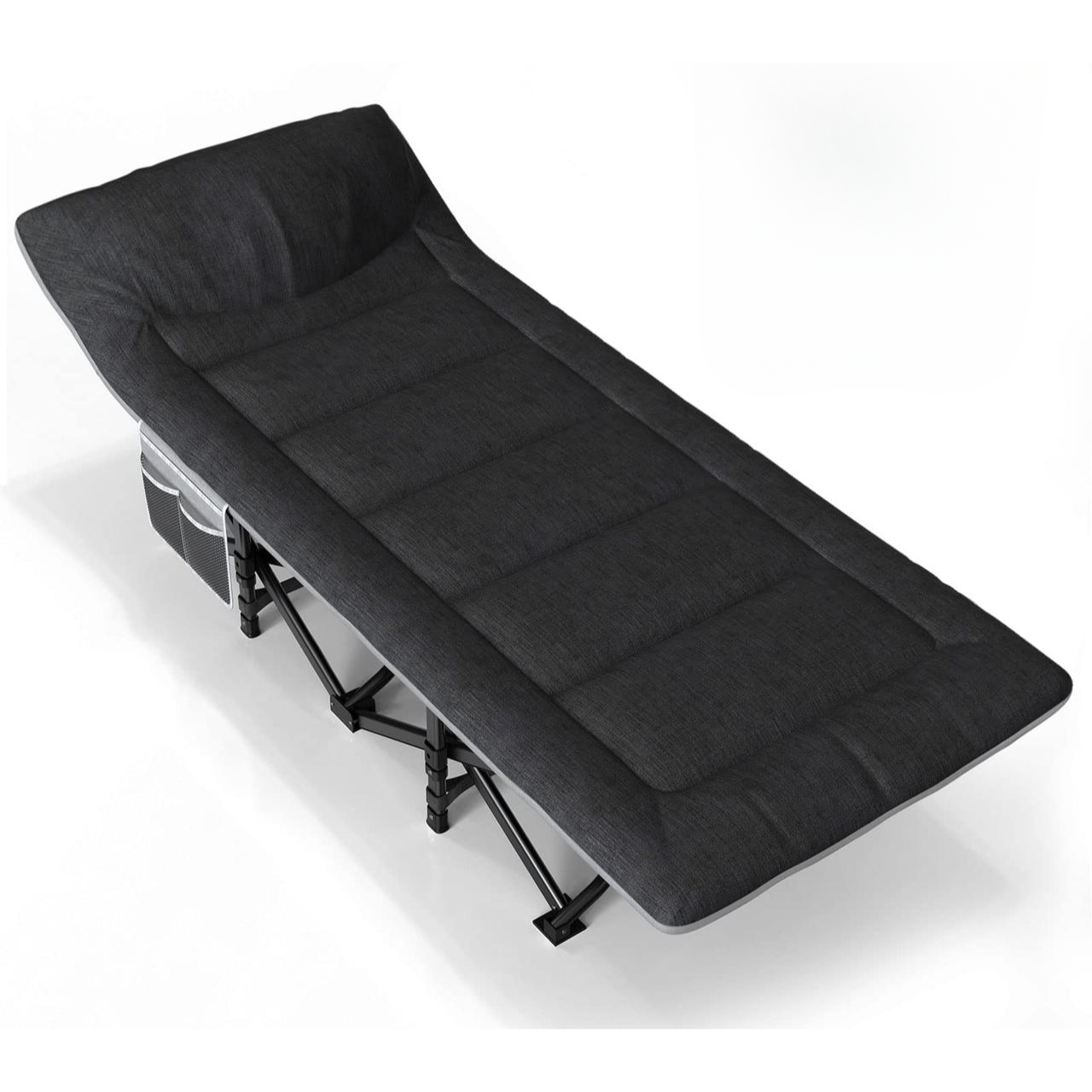 Шезлонг раскладной WCG CC-S10 рс матрасом и подушкой Черный (CC-S101) - фото 3