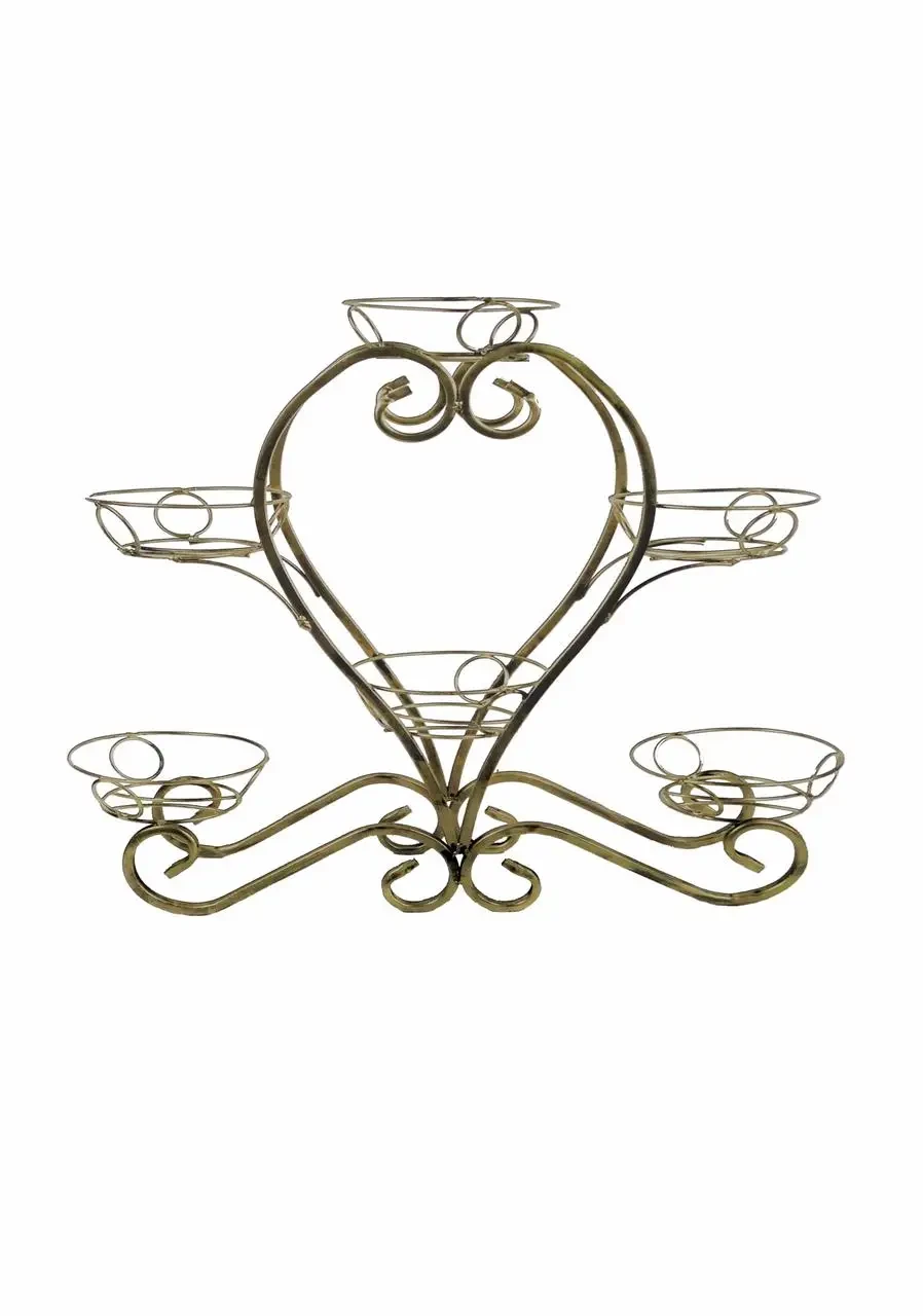 Подставка для цветов Хатинка Сани Фиалка с патиной кованая на 6 горшков d 11 см (CNT00011776)