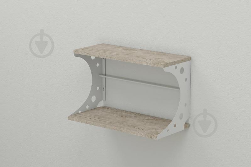 Полка настенная Ferrum-decor Букин 330x700x240 металл Белый ДСП Шервуд 16 мм (BUK0051)