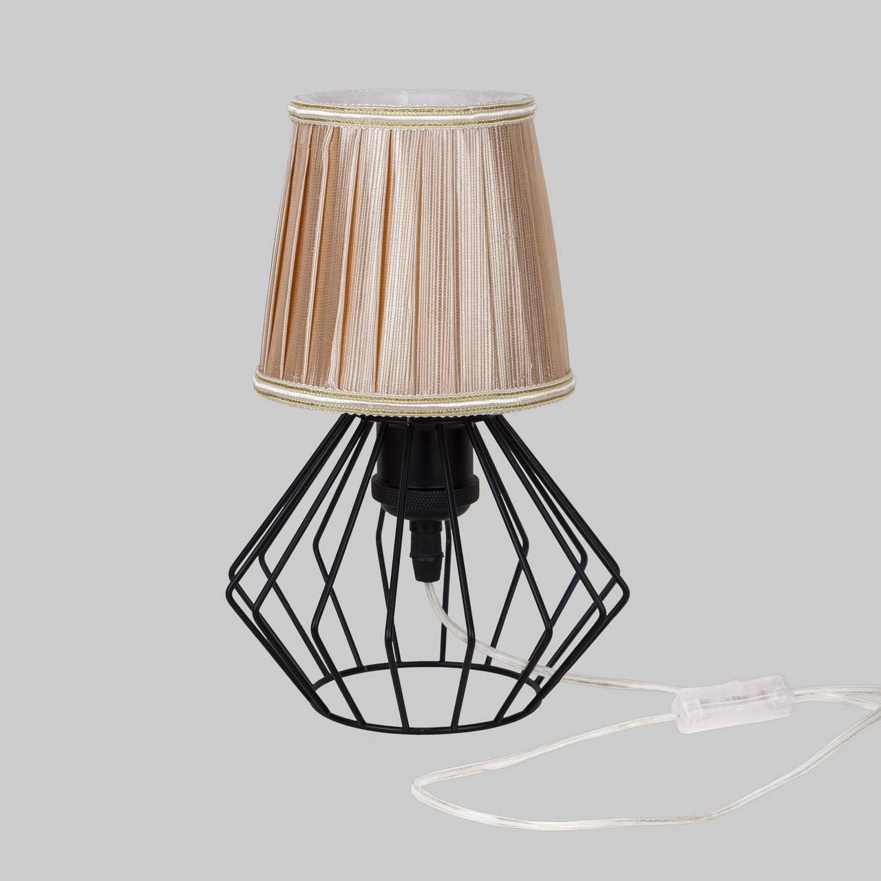 Лампа/нічник настільна з абажуром Бежевий (56-T108F03 BK+BG)