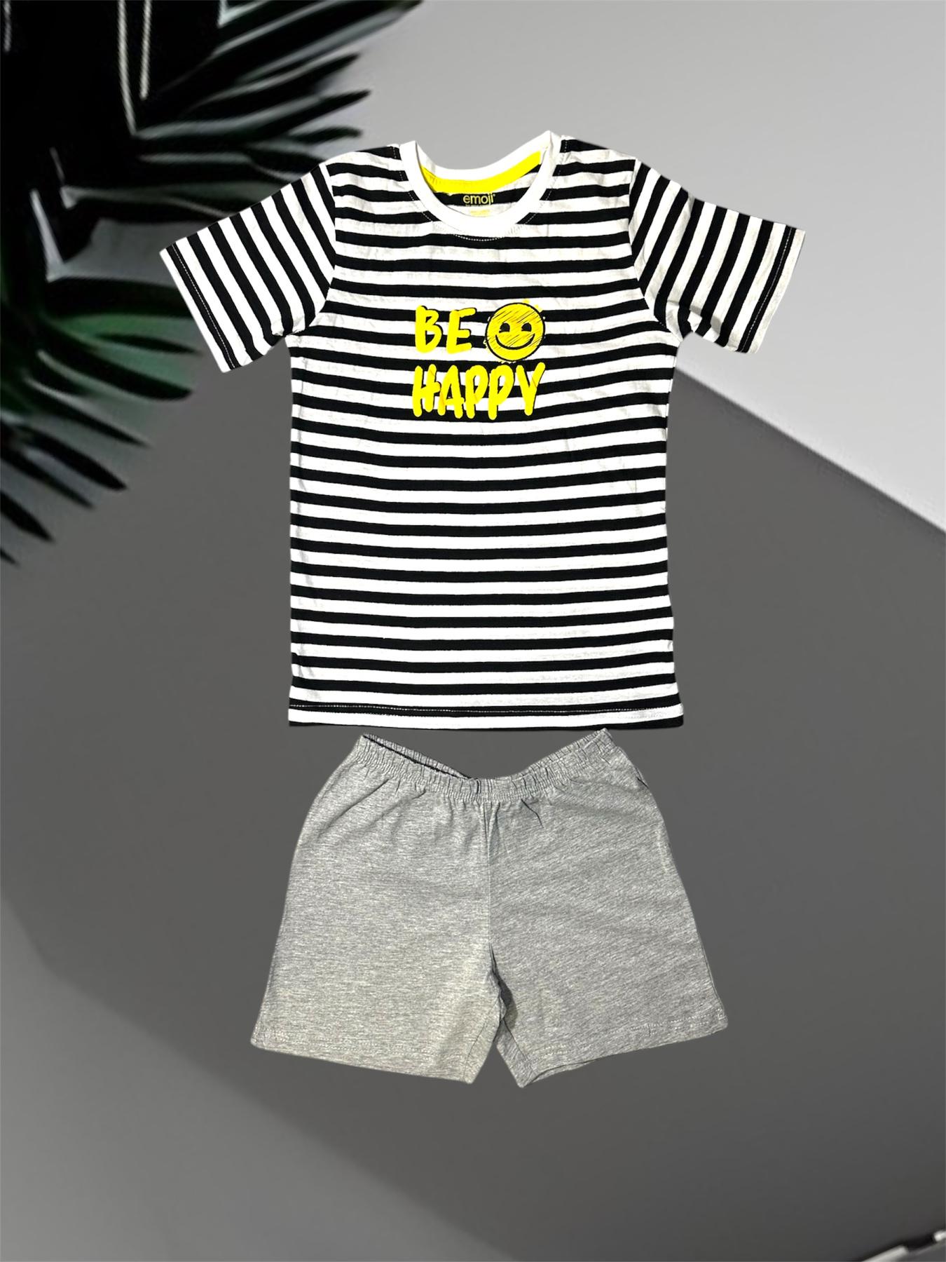 Піжама emoji 6/8 років 122-128 см Чорно-білий (001300294)