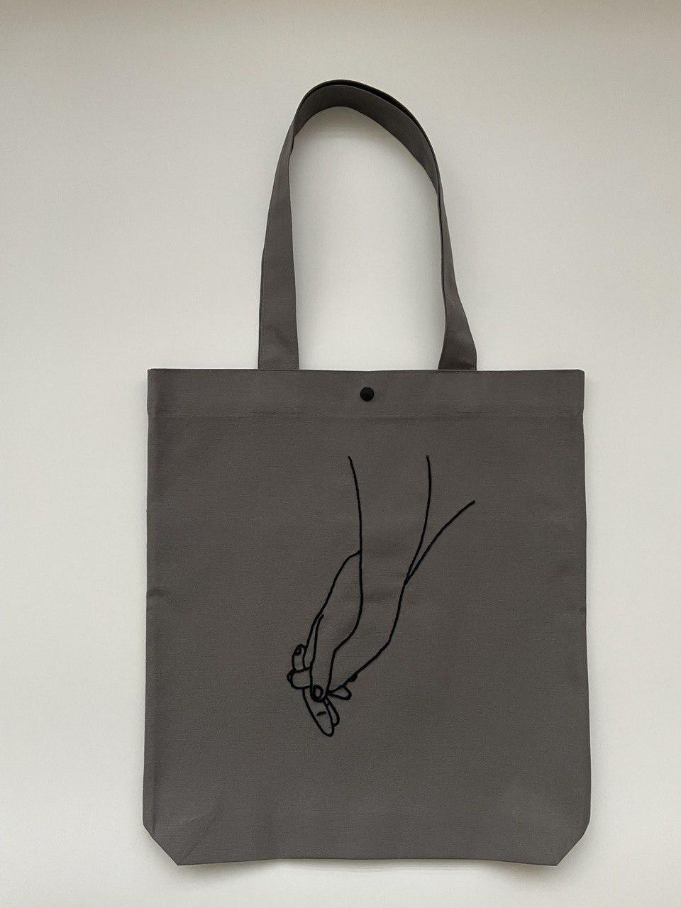 Шопер з вишивкою руки в руці Темно-сірий (27282150)