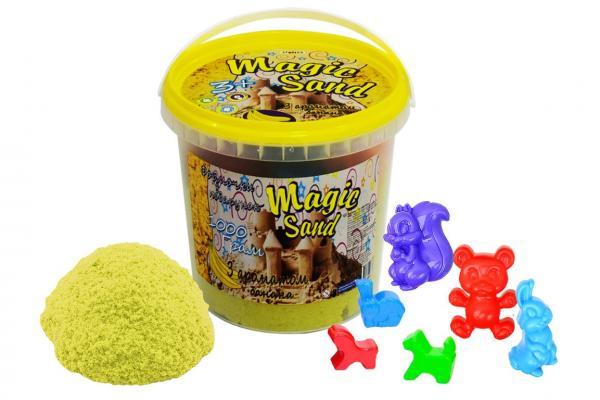Кинетический песок Strateg Magik sand 1 кг в ведре Желтый (372-12S)
