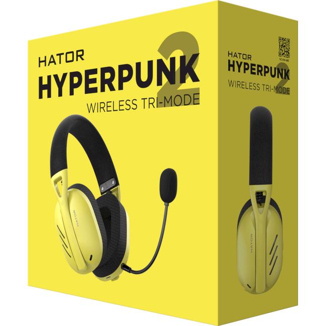 Наушники игровые Hator Hyperpunk 2 Wireless Tri-mode Bluetooth Yellow (HTA-857) - фото 5