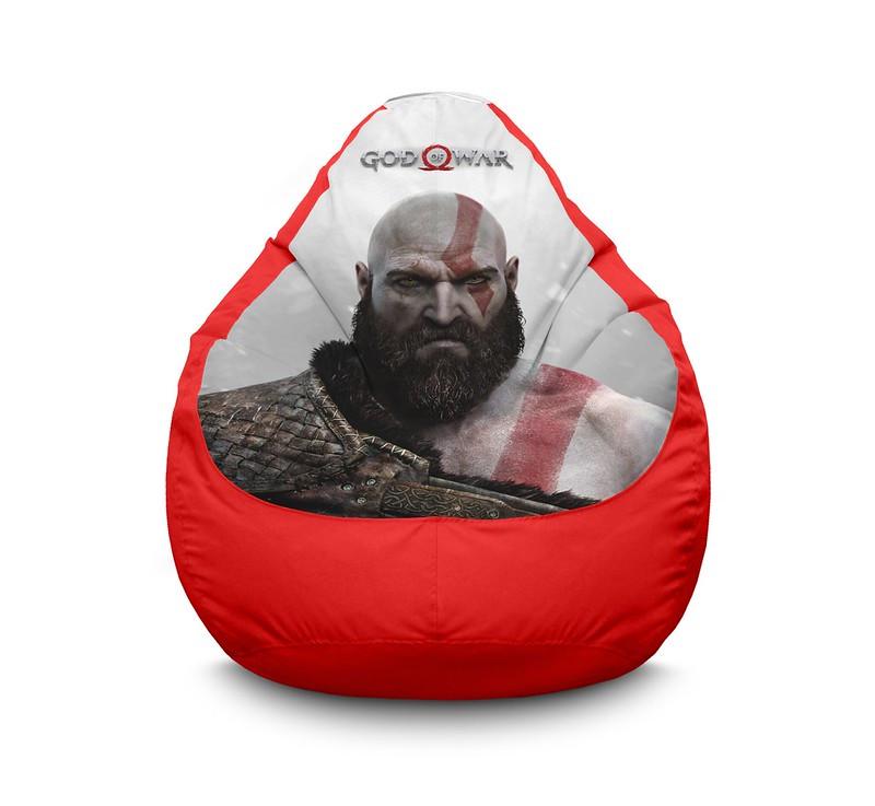 Крісло мішок iPuff God of War Kratos Оксфорд XXL 90х125 см Червоний