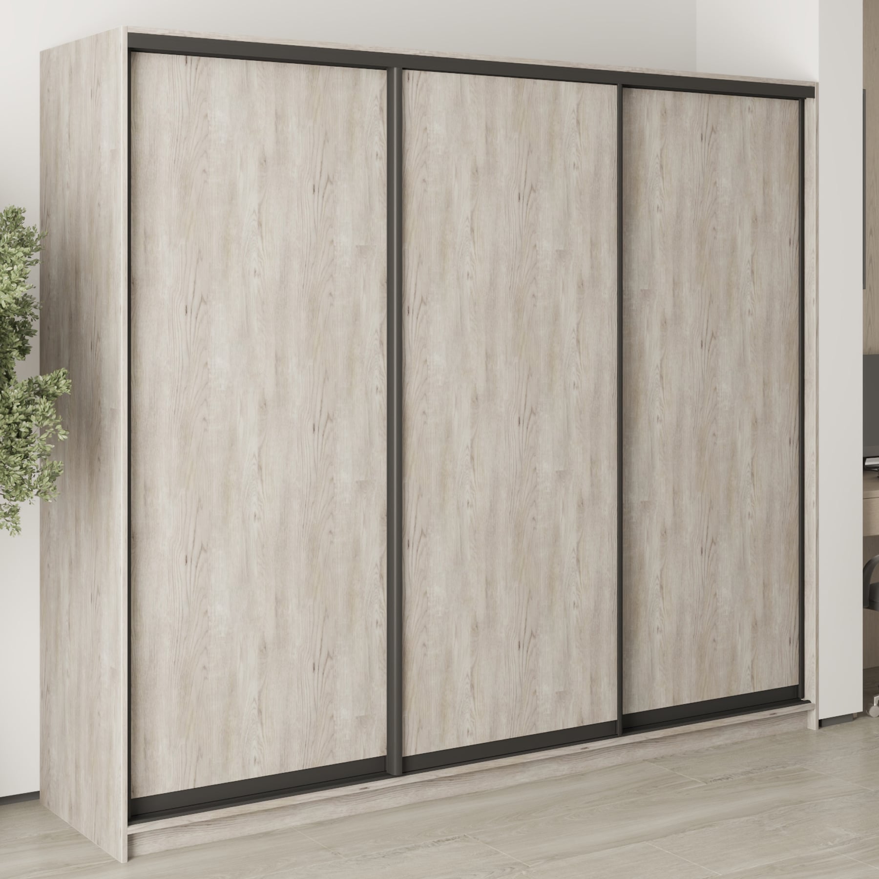 Шкаф-купе трехдверный Mebel Star Комбо BG MBS-8974 240х45х210 см Аляска серый (1008963)
