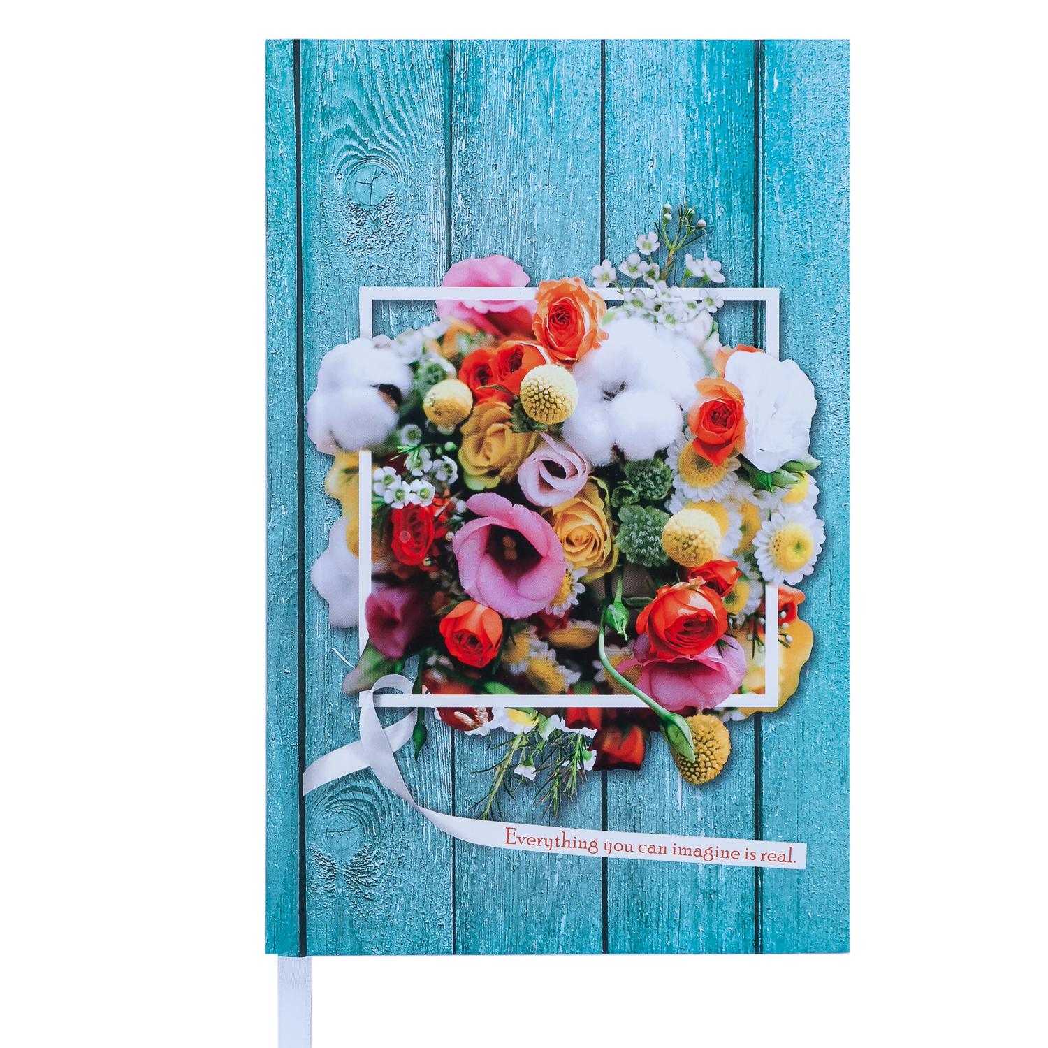 Ежедневник недатированный Buromax Daisy A6 288 страниц Бирюзовый (BM.2601-06)