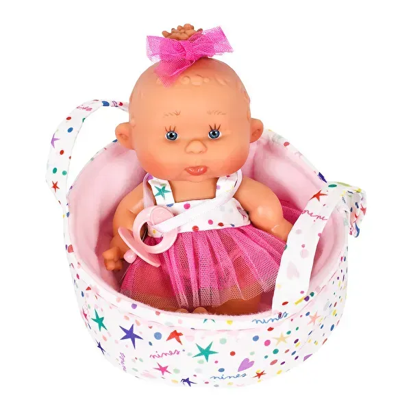 Пупс Nines d'Onil Pepotin в корзинке из винила в розовом платье 21 см (150-98-0495NN.2) Пупс Nines d'Onil Pepotin в корзинке из винила в розовом платье 21 см (150-98-0495NN.2)