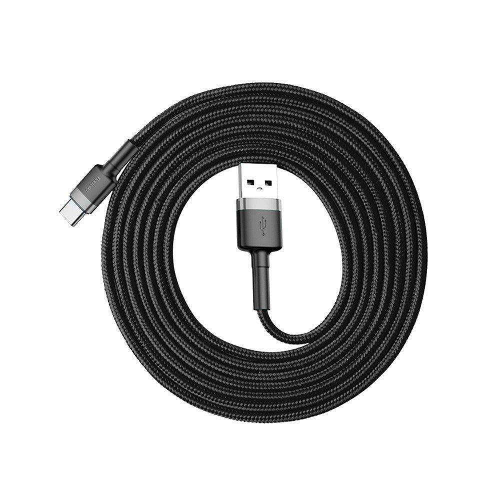 Кабель Baseus Cafule USB to Type-C 2A 2m Black (CATKLF-CG1) - фото 4