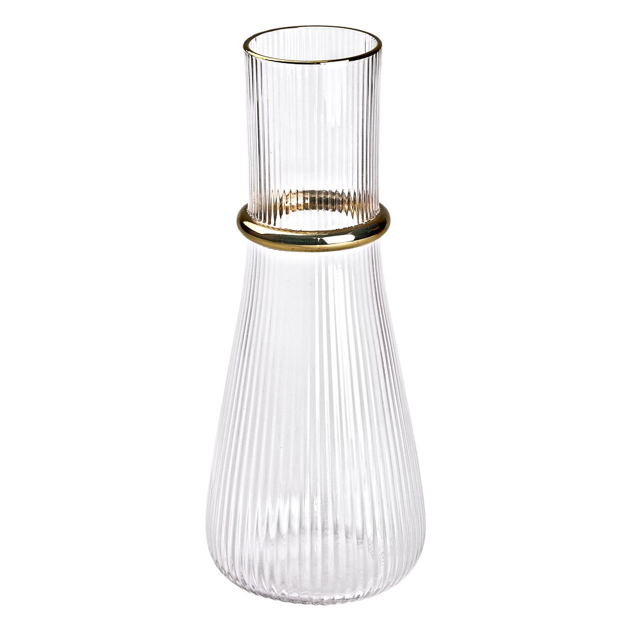 Графин для воды стеклянный с золотым ободком 1 л (4968) - фото 5