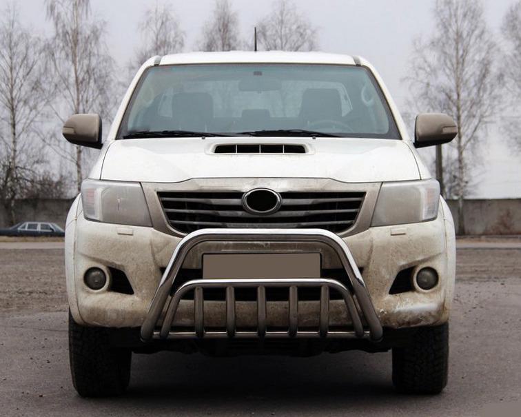 Кенгурятник WT002 CAN для Toyota Hilux 2006-2015 гг. нержавеющая сталь Хром