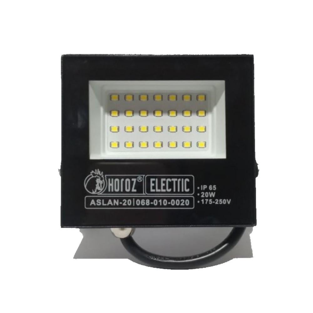 Прожектор светодиодный Horoz Electric 20W 6400K ASLAN-20 Черный