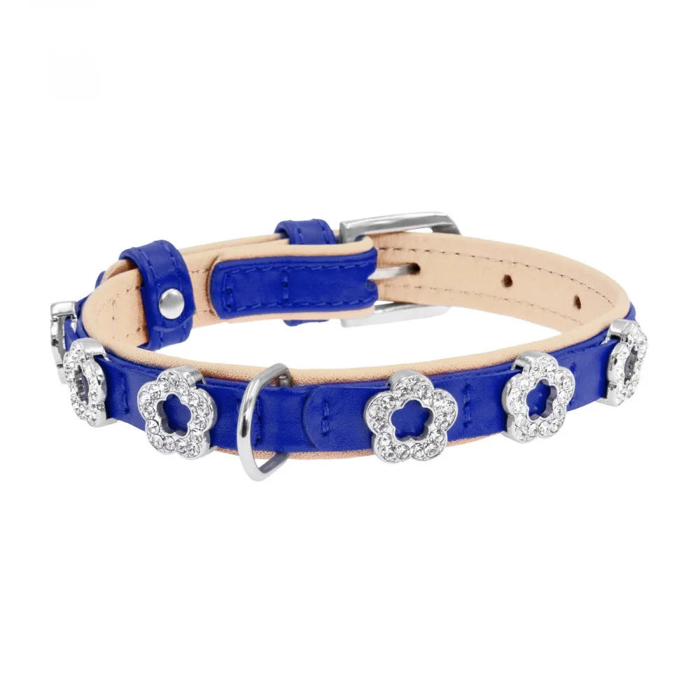 Ошейник Collar Brilliance Цветочек двойной 15 мм 27-36 см Синий