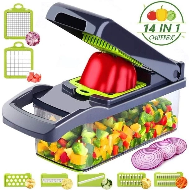 Овочерізка Veggie Slicer 14в1 ручний комбайн для нарізування та шаткування (1856464318) - фото 3