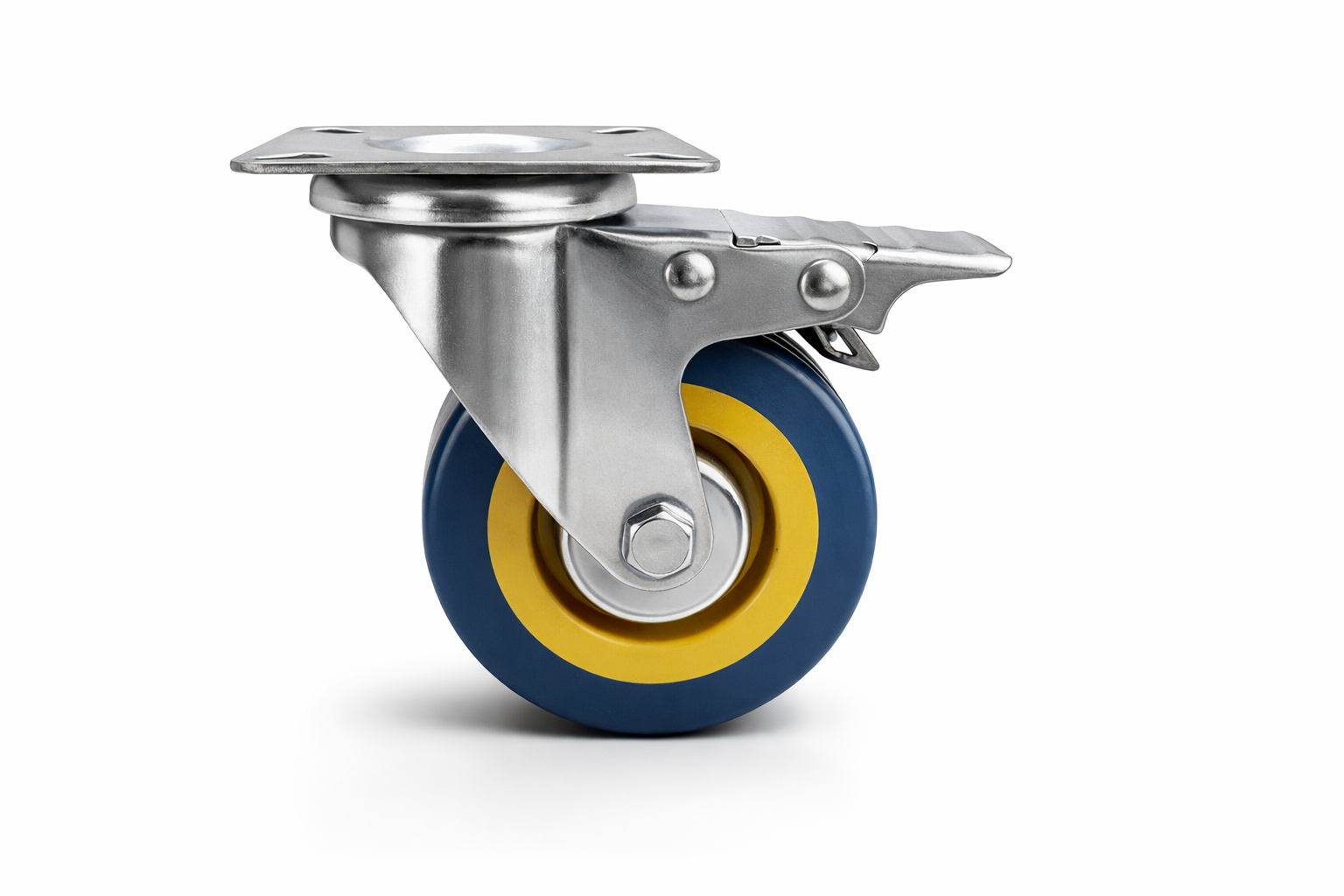 Меблевий ролик Sigma гумовий з майданчиком підшипником та гальмом d 75 мм (RL0234)