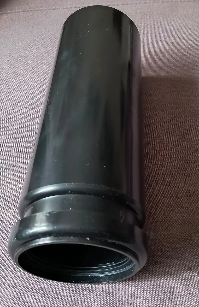 Труба фанова пряма під кліпсу жорстка для інсталяції 90/110 мм Чорний (KP93510)