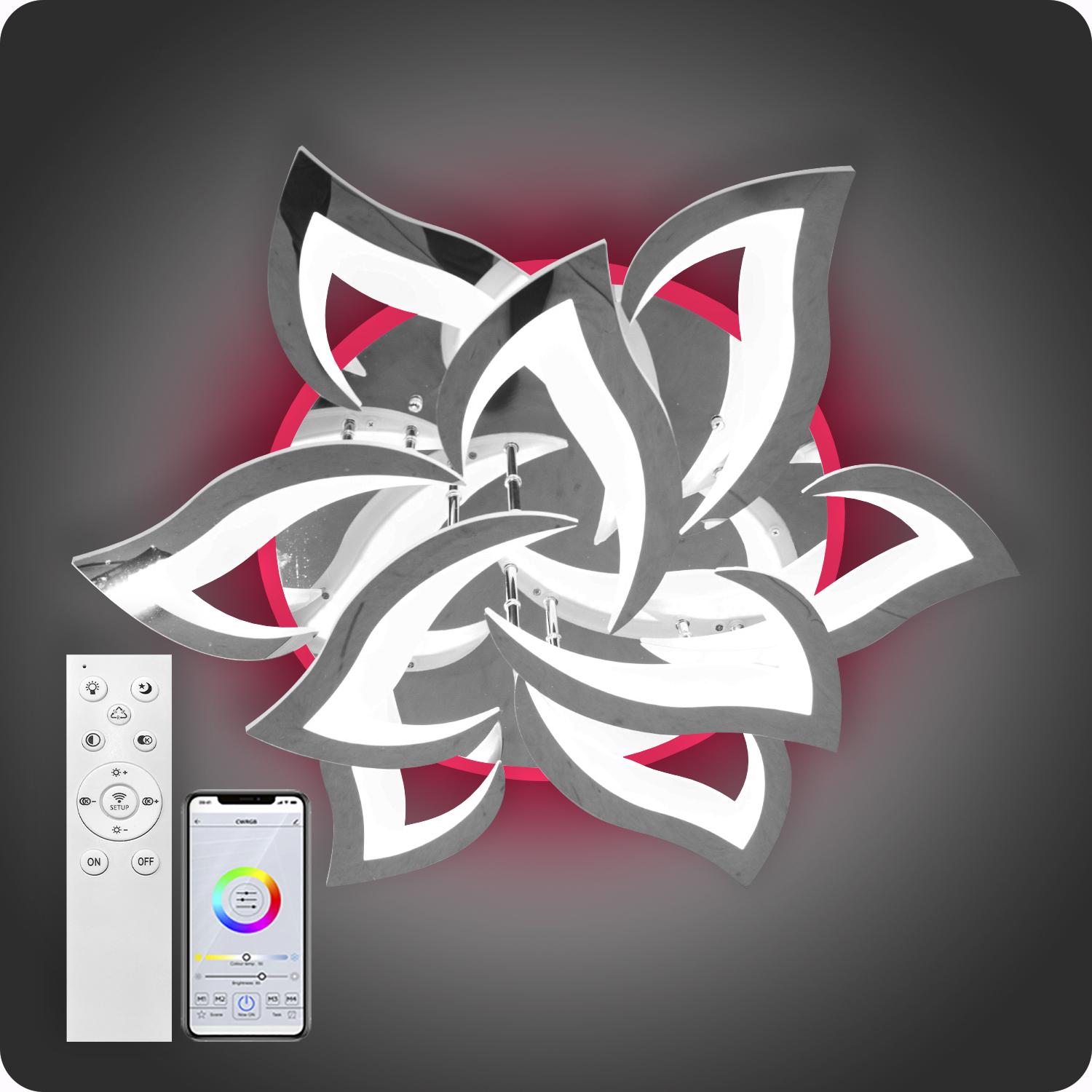 Люстра світлодіодна 517 Light 3color з пультом 144 Вт Хром (02075) - фото 3 Люстра світлодіодна 517 Light 3color з пультом 144 Вт Хром (02075) - фото 3