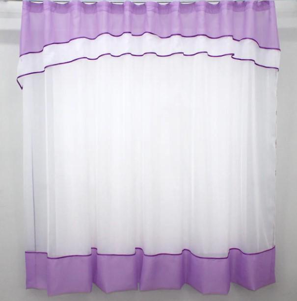 Гардина на кухню/балкон шифон 270х170 см Бузковий/Білий (110к) - фото 1 Гардина на кухню/балкон шифон 270х170 см Бузковий/Білий (110к) - фото 1