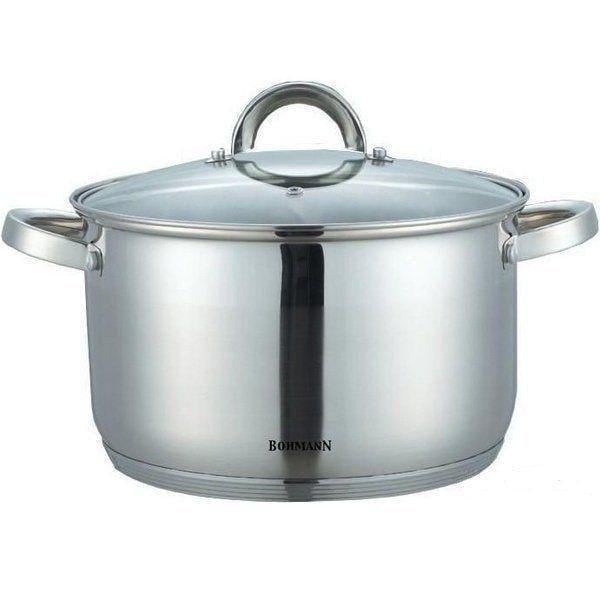 Каструля з кришкою Bohmann з нержавіючої сталі для індукції з потовщеним дном 3,9 л (BH 1420)