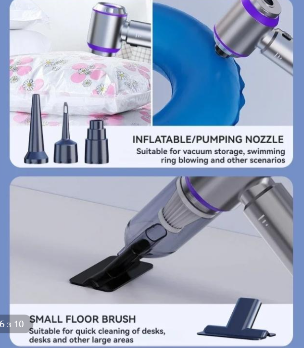 Автопилосос портативний 4в1 бездротовий акумуляторний 16000 Pa (1807) - фото 11