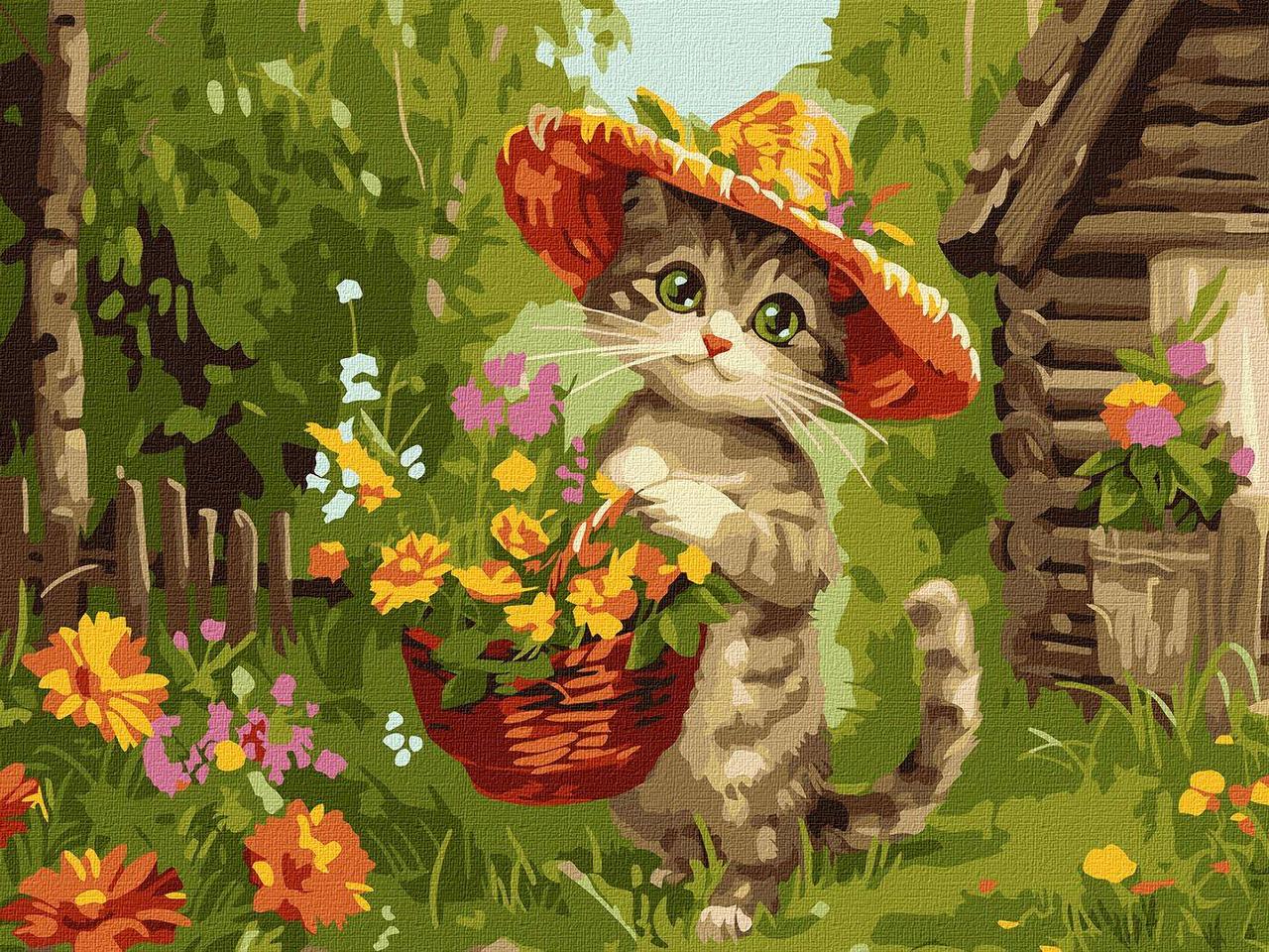 Картина по номерам Ideyka Милый садовник 30х40 см (2824289275)