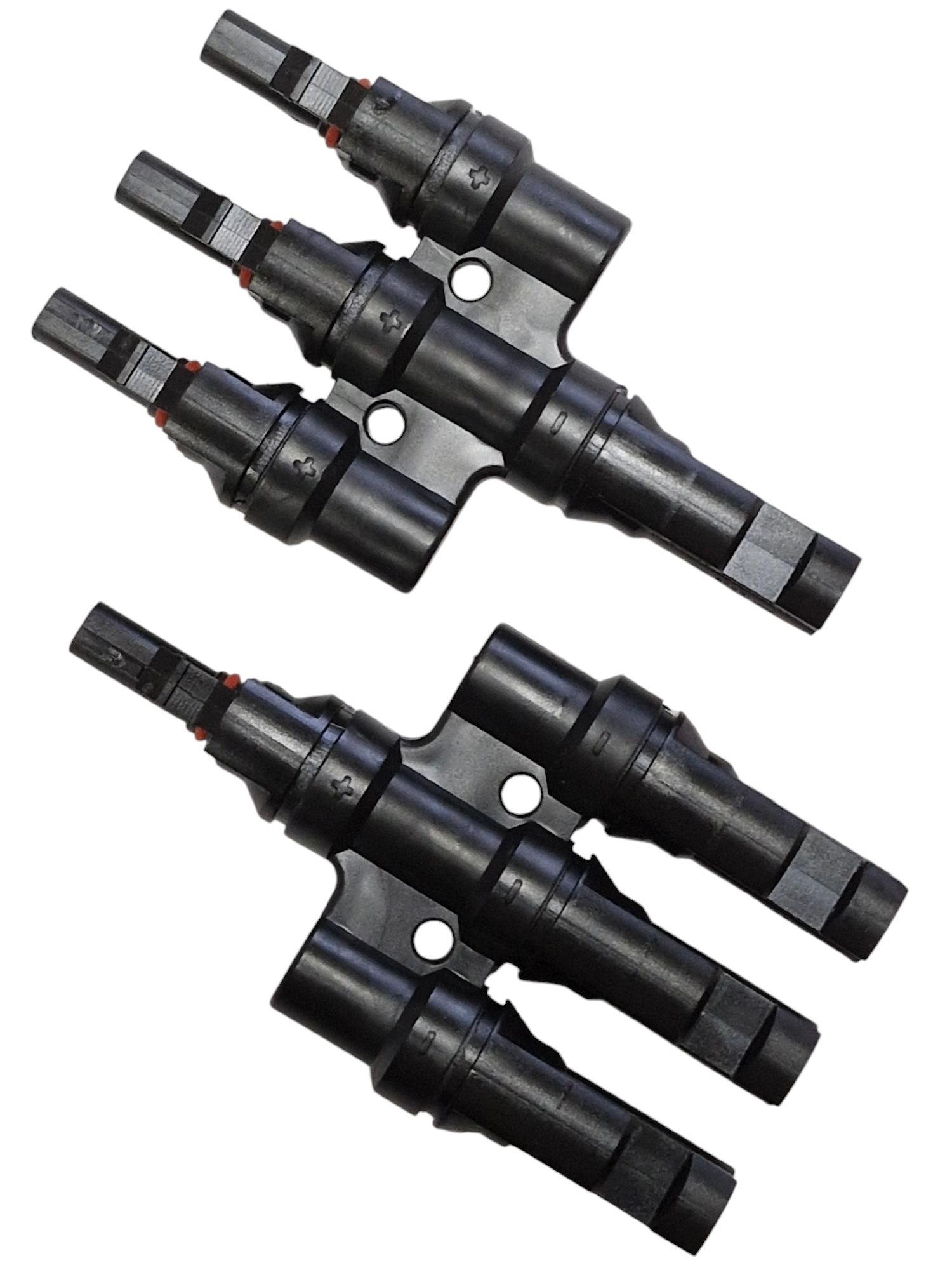 Конектор-тройник MC4 1х3 POWMR для солнечных панелей 30A 1000V папа/мама IP67 2 шт. (97740292)