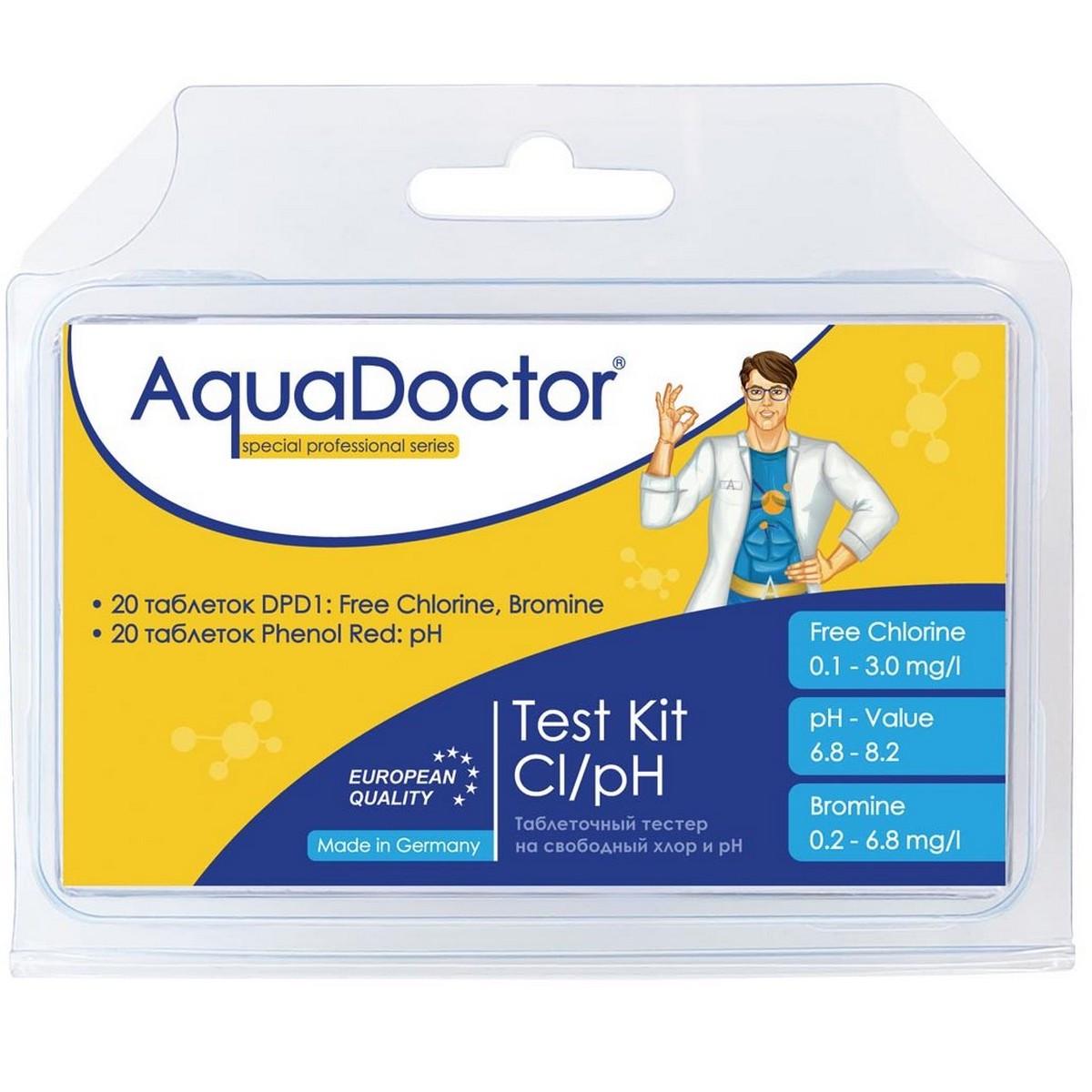 Тестер для бассейнов AquaDoctor Test Kit Cl/pH (38873)