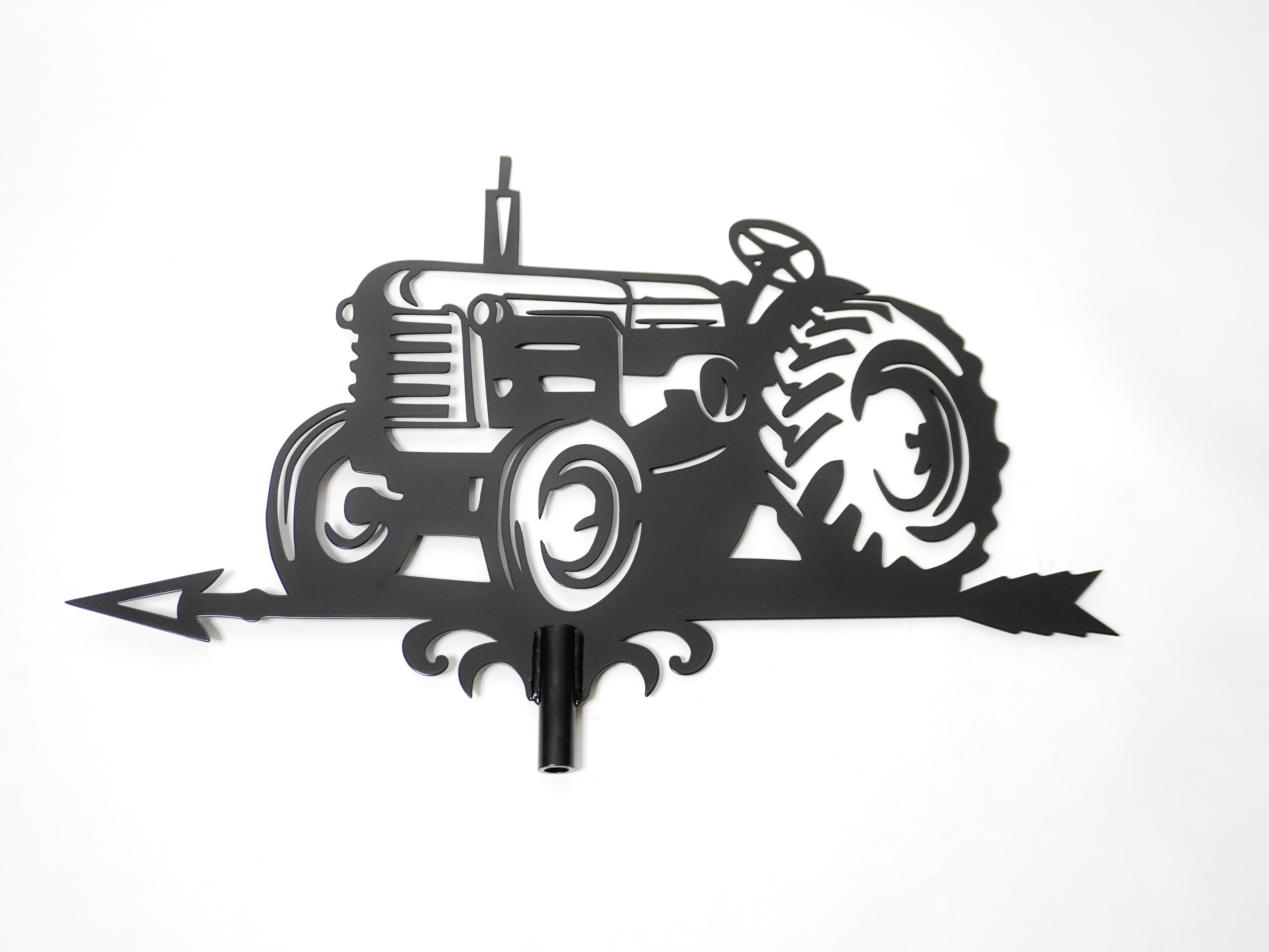 Флюгер на дах металевий Трактор Чорний Флюгер на дах металевий Трактор Чорний