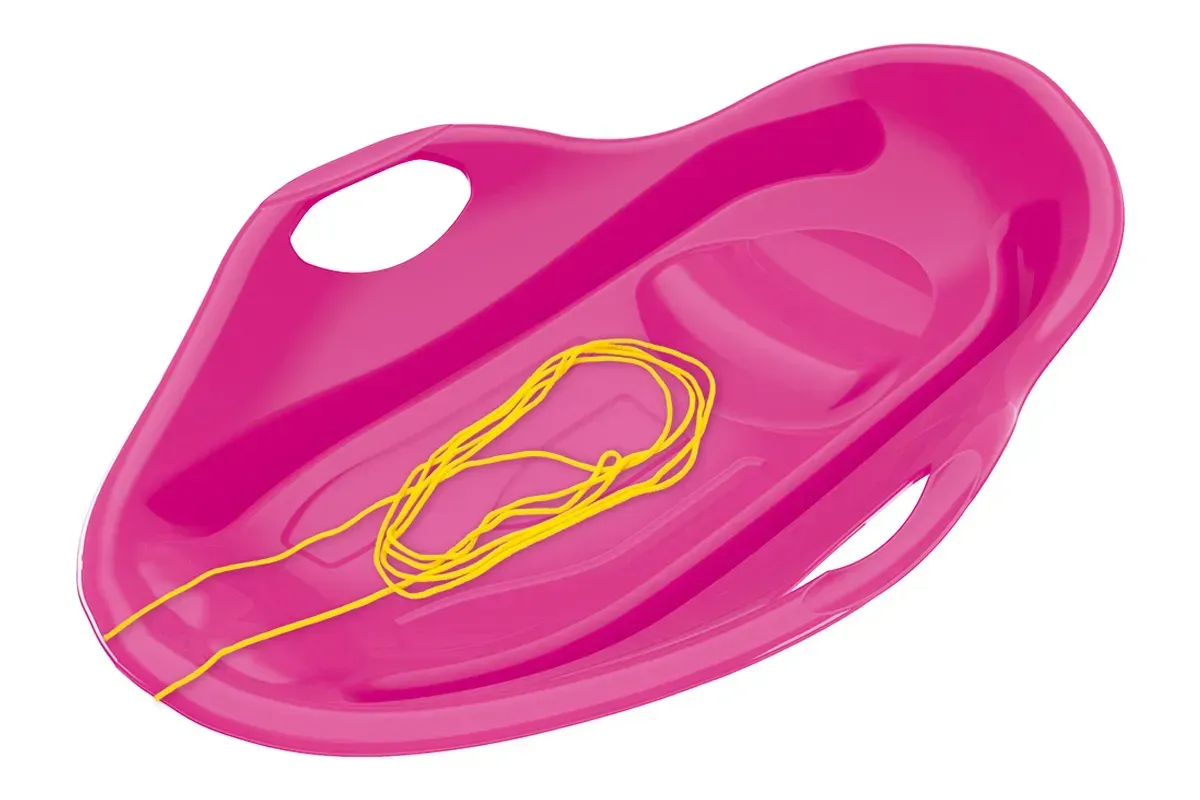 Санки-льодянка ТехноК з пластику з мотузкою 85х56,5х14,5 см Рожевий (150-98-TH9833)