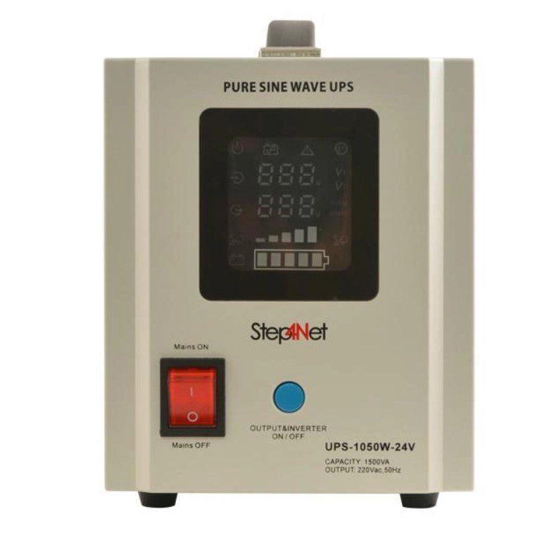 Джерело безперебійного живлення Step4Net UP-1500VA із правильною синусоїдою 1050 Вт LCD 24V під зовнішній АКБ заряд 15A (58344) - фото 2 Джерело безперебійного живлення Step4Net UP-1500VA із правильною синусоїдою 1050 Вт LCD 24V під зовнішній АКБ заряд 15A (58344) - фото 2