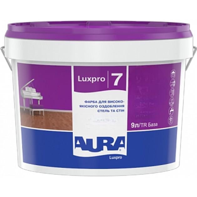 Фарба Aura LuxPro 7 шовковистий мат інтер'єрна акрилова базаTR 9 л Прозорий (1807405253)