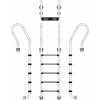 Лестница для бассейна Emaux Mixta SFF515-SR 5 ступеней - фото 3