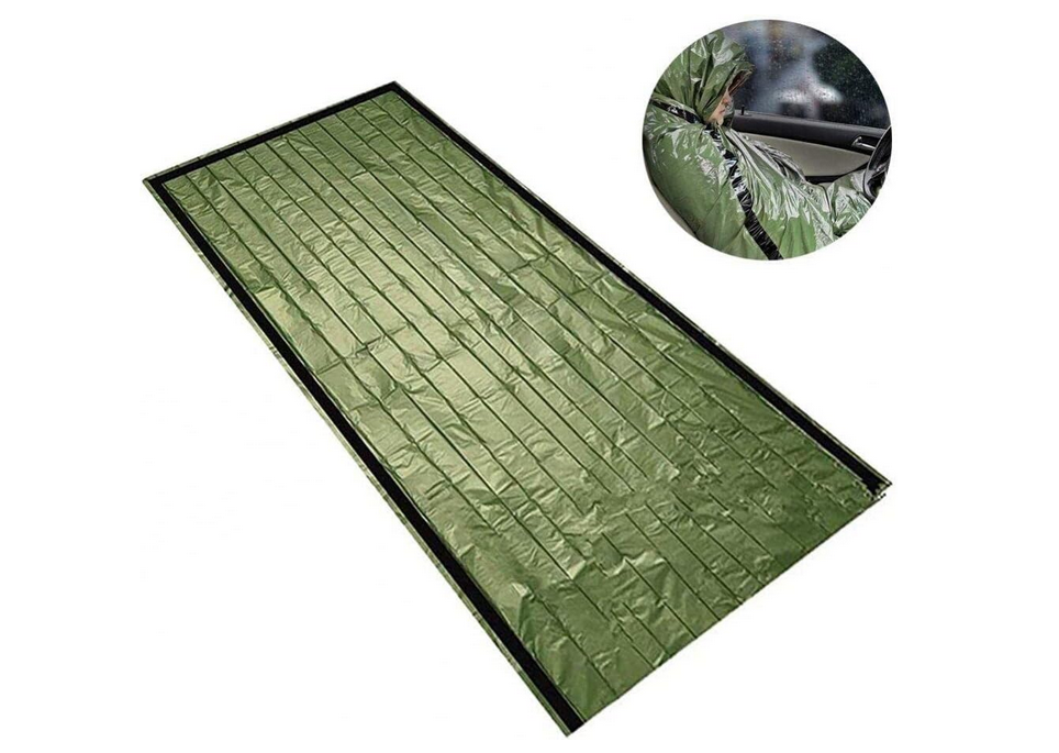 Спасательный спальный термомешок водонепроницаемый 213х93 см Олива/Серебро (2422050526) - фото 3 Спасательный спальный термомешок водонепроницаемый 213х93 см Олива/Серебро (2422050526) - фото 3