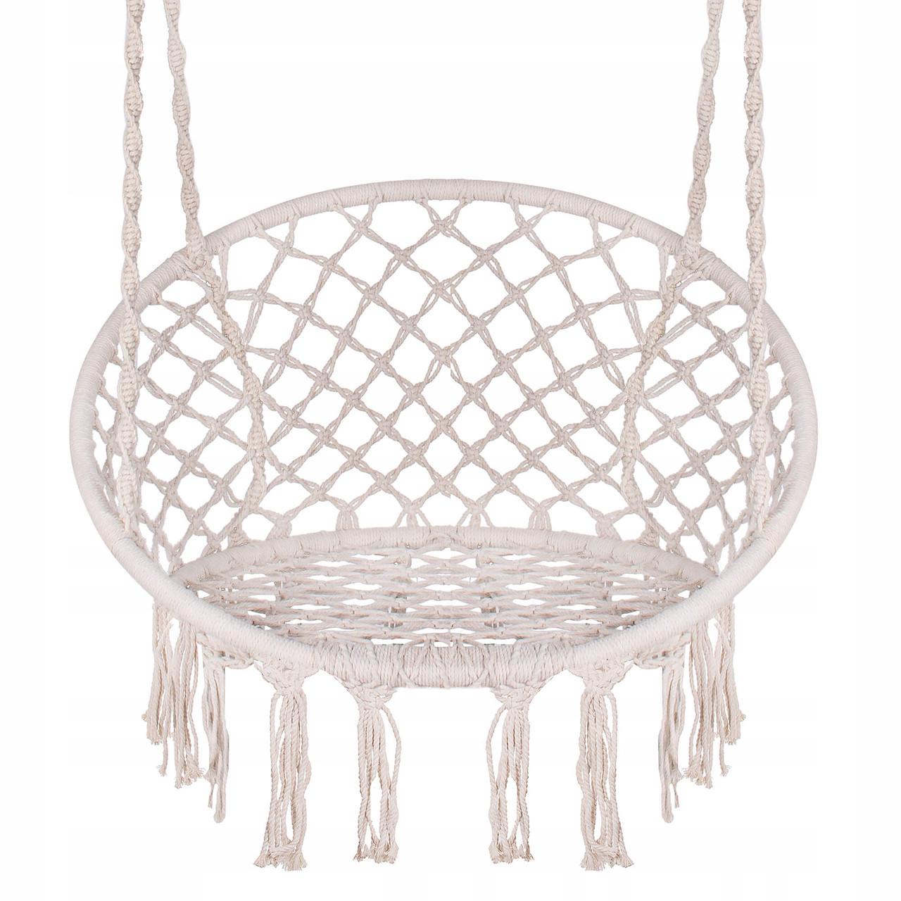 Крісло-гойдалка підвісне Springos SPR0020 79x80 см плетене для дому та саду до 150 Biege - фото 8 Крісло-гойдалка підвісне Springos SPR0020 79x80 см плетене для дому та саду до 150 Biege - фото 8