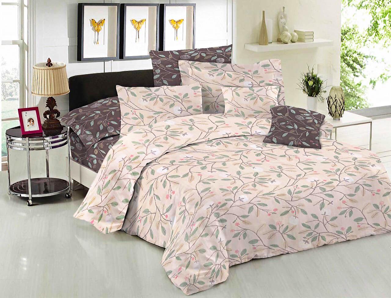 Комплект постільної білизни Zastelli 593-594 бязь євро 200х220 Бежевий