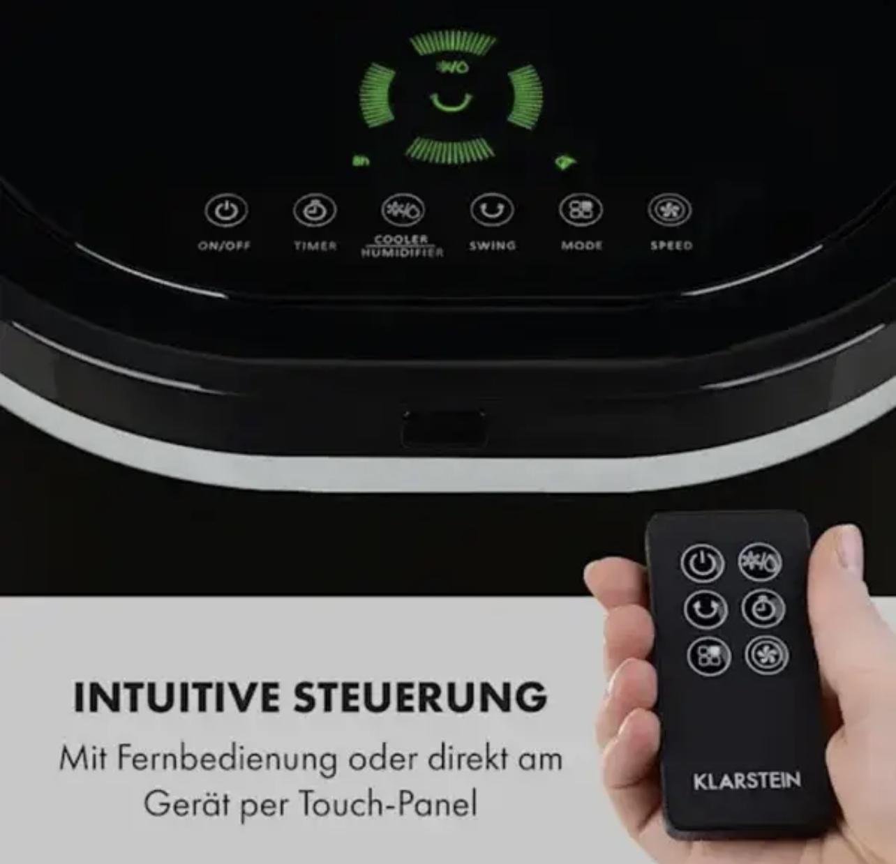 Вентилятор-охладитель KLARSTEIN IceWind Plus 4в1 330 м3/час (10035785) - фото 4 Вентилятор-охладитель KLARSTEIN IceWind Plus 4в1 330 м3/час (10035785) - фото 4