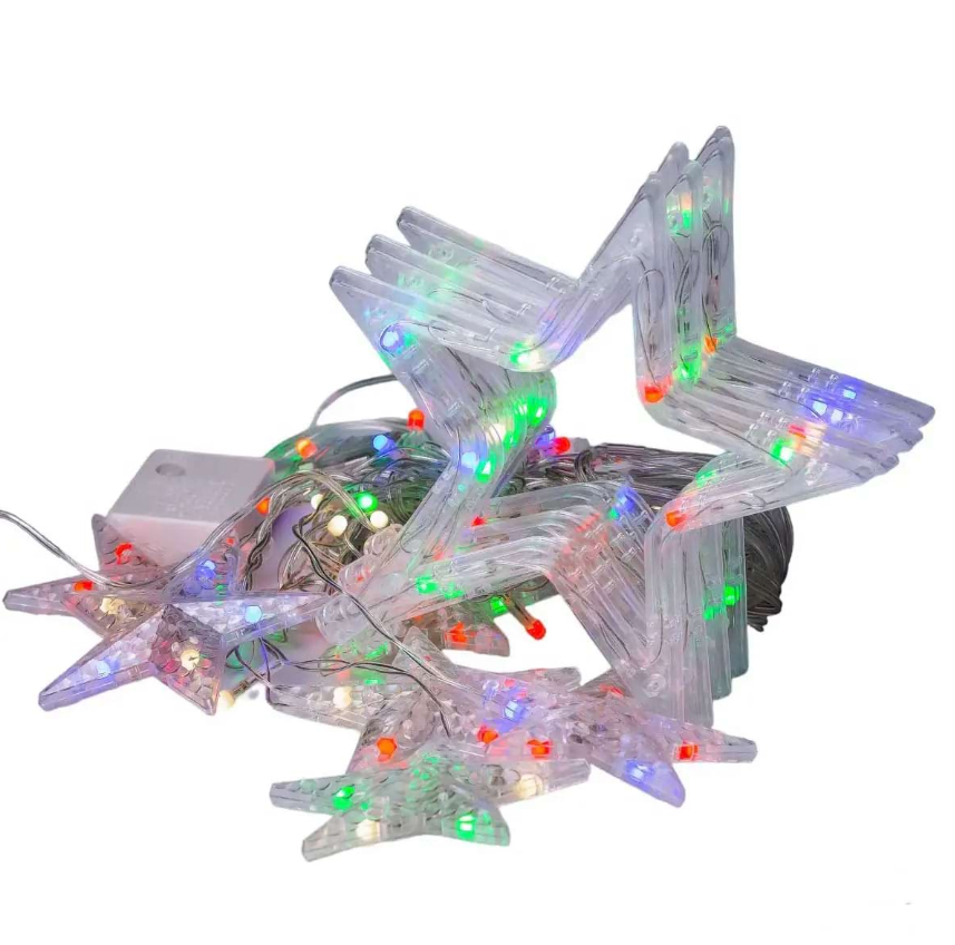 Гирлянда-штора Звезды размер 3х0,7 м 12 фигур Разноцветный - фото 1 Гирлянда-штора Звезды размер 3х0,7 м 12 фигур Разноцветный - фото 1