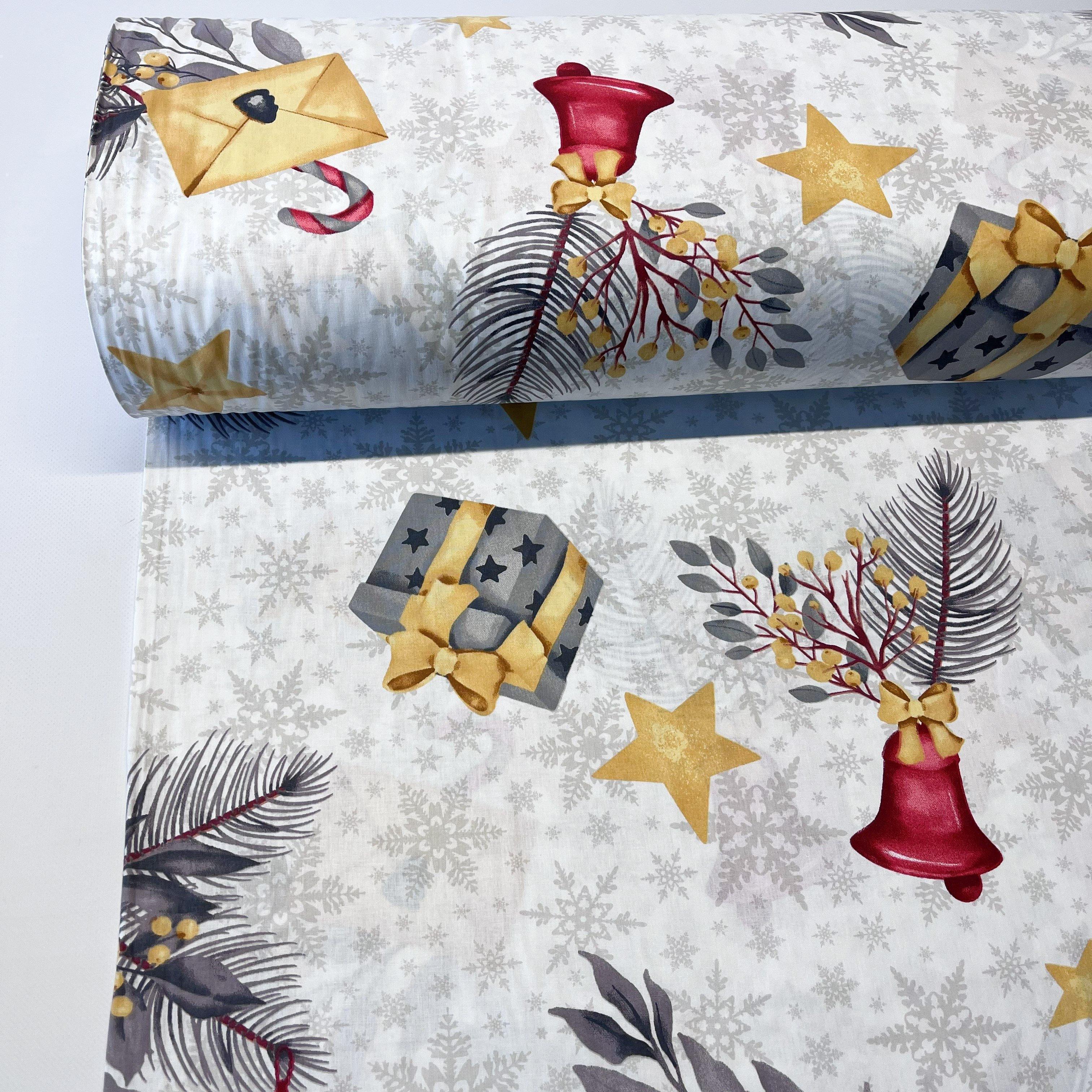 Ткань для постельного белья ранфорс с новогодним принтом 240 см (13/26458/15)